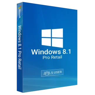 Windows 8.1 Pro Retail 5 User - Lifetime License